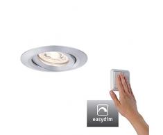 Paulmann 92974 Nova Mini Plus LED Einbauleuchte Coin EasyDim rund schwenkbar incl. 1x4,2Watt dimmbar Deckeneinbaustrahler Alu gedreht Einbaulampe Warmweiß 2700 K, Aluminium, 4.2 W