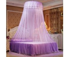 Moskitonetz Kuppel, petforu Princess Bett, Netz Elegante Spitze mit 2 Schmetterlinge für Decor, violett, Einheitsgröße
