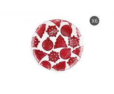 Excelsa Xmas Set 6 Dessertteller, Glas
