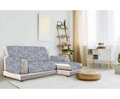Italian Bed Linen “Glamour” rutschfest Sofa Abdeckung mit Chaise-Longue Rechts, Dunkel blau, 290cm