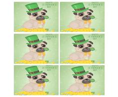 Naanle Tischsets mit Aufschrift „Happy Saint Valentines Day“, Valentinstag, Baum, Herz, rutschfest, hitzebeständig, waschbar, für Küche, Esstisch, Heimdekoration 12 x 18 Inches St. Patricks Day #05