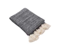 Woollii 100% Baumwolle, frischer Muji-Style, handgearbeitet, warm, wendbar, für Zuhause, dekorative Bezug, Bett, Sofa, Sessel 51x71 grau