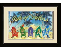 Northwest Art Mall jm-6667 mfgdm RXC Isle Palmen Florida Relax stühle 33 x 40,6 cm gerahmtes Wandbild Art von Künstler Jim MAZZOTTA