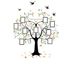 Familie Baum Wand Aufkleber 9 große Foto Bilder Rahmen. schälen und Stick Wand Aufkleber, Best Abnehmbare Wandaufkleber für Wohnzimmer, Schlafzimmer, Kinder Zimmer Wandbild Decor – Foto Galerie Rahmen Aufkleber von gogodecal