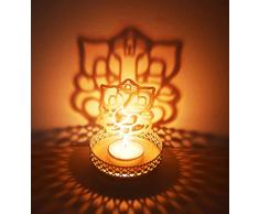 Lord Ganesha (Ridhi Shidhi) Diwali Shadow Diya Deepawali Traditionelle dekorative Diya in Lord Ganesha Form für Zuhause/Büro. Religiöse Teelichthalter Diwali-Dekoration indische Geschenkartikel.