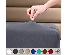 Cosmoplus Strickbettlaken-Set für Babybett, 2 Stück, dehnbar, für Jungen und Mädchen, universell gestrickt, passend für Standard-Baby-Kinderbett, Matratze, Grau/Rosa Twin Twin grau