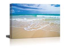 wall26 – Kunstdruck auf Leinwand Art Wand – Schiff in einer Driften Flasche am Meer Retro Style | Moderne Wand Decor/Home Dekoration gedehnt Gallery Leinwand Wrap Giclée. Fertig zum Aufhängen