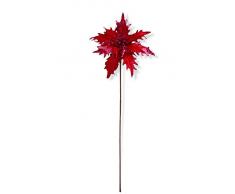 K&K Interiors 51115A-RD Weihnachtsstern, Samt, 68,6 cm, Rot