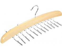 BoxCave Krawattenhalter aus Holz mit 24 drehbaren Wirbelhaken, Gürtel-Organizer, Kleiderbügel