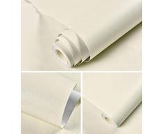 GLOW4U Peel and Stick Kunstleder Kontaktpapier Tapete für Regale, Küche, Schränke, Arbeitsfläche, Tisch, Tür, Schreibtisch, Möbel, Basteln 24x117 Inches weiß