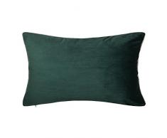 KING Rose massiv Velvet Werfen Kissenbezüge Super Weich Kissenbezug, viele Farbe und Größe Optionen, Samt, Dark Green J602-25, 14 x 24 Inches
