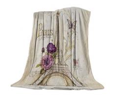 Gogobebe Flanell-Fleece-Überwurfdecke für Sofa, Couch Bett, Weihnachten, Elchrot, weich, gemütlich, leicht, für Erwachsene / Kinder 39x49in Paris Eiffelturm 1goo8867