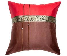 Avarada 40,6 x 40,6 cm (40 x 40 cm) Elefant dekorativer Überwurf-Kissenbezug für Sofa Couch Stuhl Bett Einsatz nicht enthalten Reißverschluss, Polyester, rotbraun, 16x16