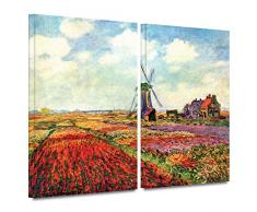 Artwall Kunstdruck auf Leinwand Windmühle 2-teilig 61 Leinwand Kunst von Claude Monet 32x48