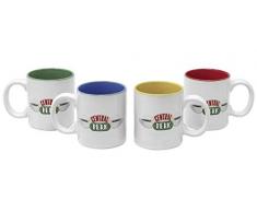 FRIENDS Espressotassenset Central Perk weiß, Bedruckt, 4er-Set, 100% Keramik, in Geschenkverpackung.