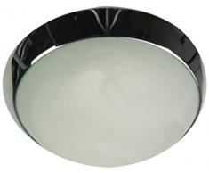 Niermann Standby Deckenleuchte - Alabaster - Dekorring Chrom, 30 cm, HF Sensor, LED Glas/Metall Art, 30 x 30 x 11 cm