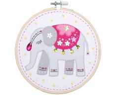 Vervaco PN-0180499 Elefant Bastelset mit Filz, Baumwolle, mehrfarbig, ca. 16 x 16 cm x 6,4