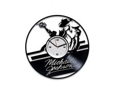 Kovides Michael Jackson Uhr Pop King Moonwalker Vinyl Wand Uhr Geschenk MJ Michael Jackson Vinyl Record Uhr Silent Mechanismus Wanduhr Michael Jackson