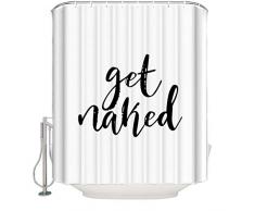 Cloud Dream Duschvorhang, Motiv Get Naked Black, Wasser- und schimmelresistent, Polyester, 213,4 cm 60x72 Multi