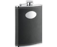 Visol Eclipse Z Leder Edelstahl Flachmann, 230 ml, Schwarz