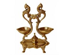 Diya Messing Öllampe Traditionelle Puja Lotusfeet Räucherstäbchen Pooja Set Öl Deepak