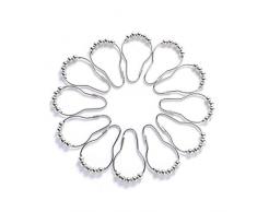 lihao 12-teiliges Set Eisen Duschvorhang Ringe Haken für Badezimmer Dusche Rod