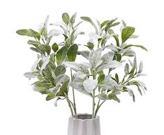 Meiliy Lamm-Ohr-Plektren für Ohren, Blätter, groß, künstliche Grünereien, Äste, Dekoration, Blätter, Blumenstrauß, 3 Stück für DIY Arrangement Indoor
