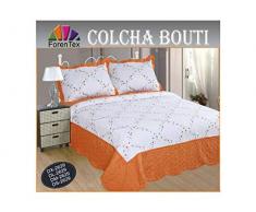 ForenTex DL-2629 Tagesdecke, Bestickt, mit Bezügen für Frühjahr/Sommer/Herbst, Orange, 250 x 260 cm + 2 x 50 x 70 Kissen 3