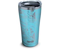 Tervis 1346917 Margaritaville-Stamp Pattern Edelstahl Thermobecher mit transparentem und schwarzem Hammerdeckel, silber