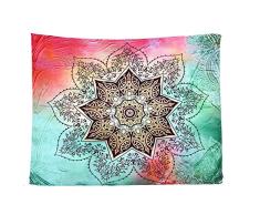 Mentaiqi 【Upgrade Version】 Mikrofaser-Wandbehang, Premium-Wandteppich, Wanddekoration für Zimmer, Mandala, Hippie, Boho-Bettwäsche, Tagesdecke, Strand, Schal, Decke, Picknickdecke 59.1 × 82.7 Nineflower