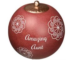 Zimt Swirl Amazing Tante rund Maroon Teelicht Kerzenhalter, rot