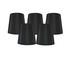 meriville Kronleuchter Lampenschirme, 4-Zoll von 12,7 cm von 12,7 cm, Wechselrahmen, Kunstseide, schwarz, Set of 5