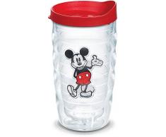 Tervis Isolierbecher mit Emblem und rotem Deckel 10oz Wavy farblos