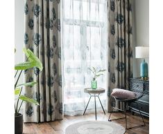 VOGOL Blackout hinterlässt Bedruckte Vorhänge, Noise Reduction Panels Vorhang Top Tülle Drapes für Schlafzimmer Hotel Wohnzimmer, 2 Platten, W52 x LxBxT Zoll 52*84 Grün