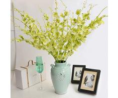 Acmee Künstliche Orchideen Blumenstrauß 10 Stück Seide künstliche Orchideen Blumen in Bulk 91,4 cm lang Tanzende Lady Orchidee Schmetterling künstliche Blumen für Hochzeit Zuhause Büro Dekoration festliche Einrichtung grün