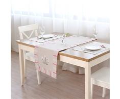 LUCKYHOUSEHOME Edler Leuchtturm Stickerei Rechteck Verdickte Polyester Tischläufer für Home Esstisch Deko 18 x 59 inches(45 x 150cm) Tulpe