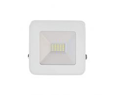 MÜLLER-LICHT Pete 10 W LED Außenstrahler, tageslichtweiß (6500 K), IP65 geschützt, 700 lm, für Drinnen und Draußen, Direktanschluss, weiß