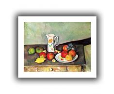 Kunstdruck auf Leinwand Stillleben mit Milchkännchen und Früchte von Paul Cezanne Abstrakt 22 by 28-Inch
