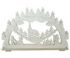 SchwibboLa SB 1-112 Erzgebirgischer Doppelt Beleuchteter Schwibbogen mit Zertifizierung SB 1-112, 70 x 42 cm