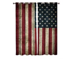 T&H Home Verdunkelungsvorhänge für Schlafzimmer, Ja oder Nein ist Life Frage, schwarz-weiß, Lichtblock, Vorhänge und Vorhänge, 2 Paneele Thermoisoliert, verdunkelnd, für Fenster und Zuhause, Dekoration 80 W By 63 L National Flagthh0942