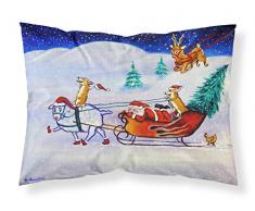 Caroline s Treasures 7442pillowcase Corgi Hohe Hacked Santa Claus Schlitten Stoff Kissenbezüge, Standard, Multicolor