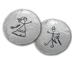 Kathedrale Art Braut und Bräutigam 2–1/5,1 cm Metall Schmuckkästchen Gericht Set