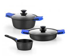 Monix Solid + Topfset aus Aluminiumguss mit Antihaftbeschichtung, für alle Herdarten geeignet, auch Induktion