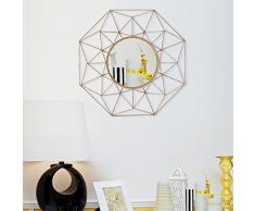 Asense Wandspiegel, rund, klassisch, Metall, goldfarben