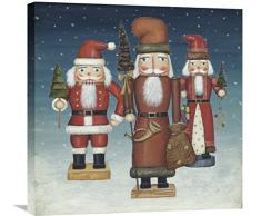 Global Galerie David Carter braun Santa Nussknacker Snow Leinwandbild, 61 x 61 cm