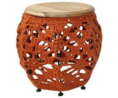 Ren-Wil Accent Tisch, Holz: Natur, Garn: Orange, S