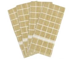 DII 100% Baumwolle, maschinenwaschbar, Ultra saugstarker, Basic Everyday 30,5 x 30,5 cm Terry Küche Spültücher, Fensterscheibe Design, Set 6-aubergine Geschirrtuch Check Pebble