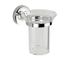 Wenko 23417100 Power-Loc Arcole Zahnputzbecher-/ Zahnbürstenhalter, für Zahnbürste und Zahnpasta, Befestigen ohne bohren, 10 x 12 x 12,5 cm, Chrom