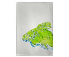 Betsy Drake GT303 Gästetuch, Fischmotiv, Grün