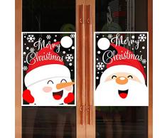 bafito Fensteraufkleber, Weihnachten, Erntedankfest, Dekoration, Dekoration für Partys, Schneemann und Alter Mann, Typesetting Size 28.34inches*21.25inches